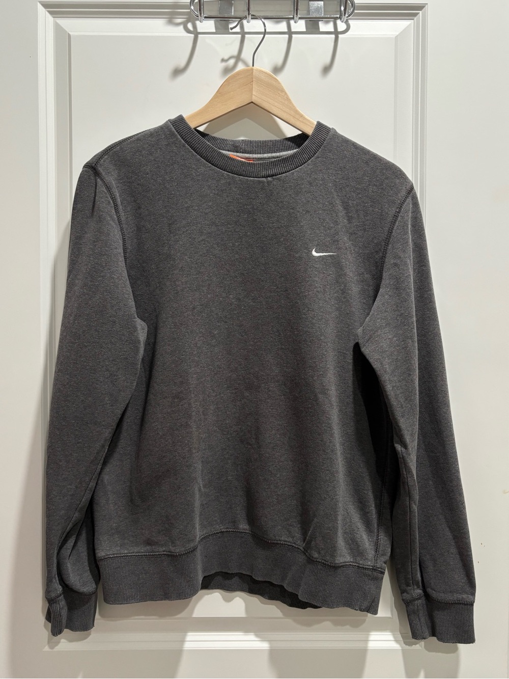Vintage Nike Dark Gray Crewneck Sweatshirt with White Swoosh